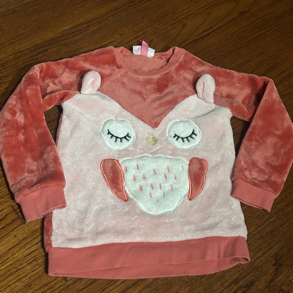 Coral and pink fuzzy and cozy sweater top